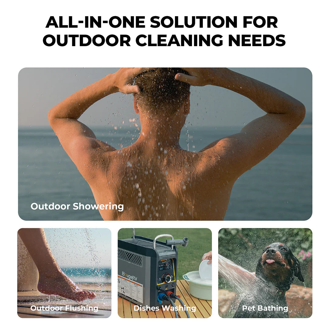 BougeRV Portable Propane Water Heater for Camping, Hiking & Outdoor Showers | Instant Hot Water Solution for RV, Backpacking & Off-Grid Living