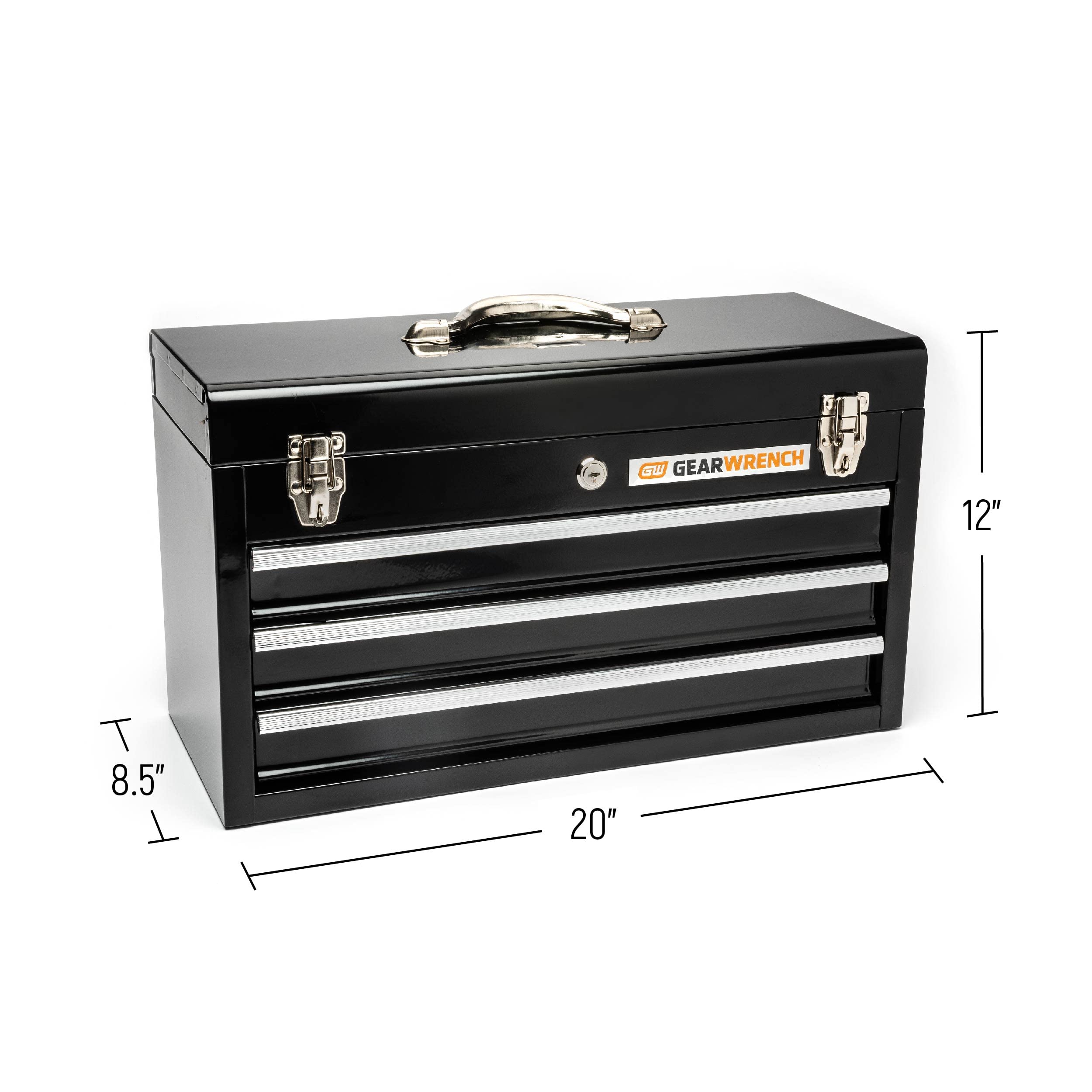 GEARWRENCH 3-Drawer Steel Tool Box with Lockable Drawers - Heavy Duty Storage for Mechanics & DIY Enthusiasts | Perfect for Garage, Workshop & Auto Repair