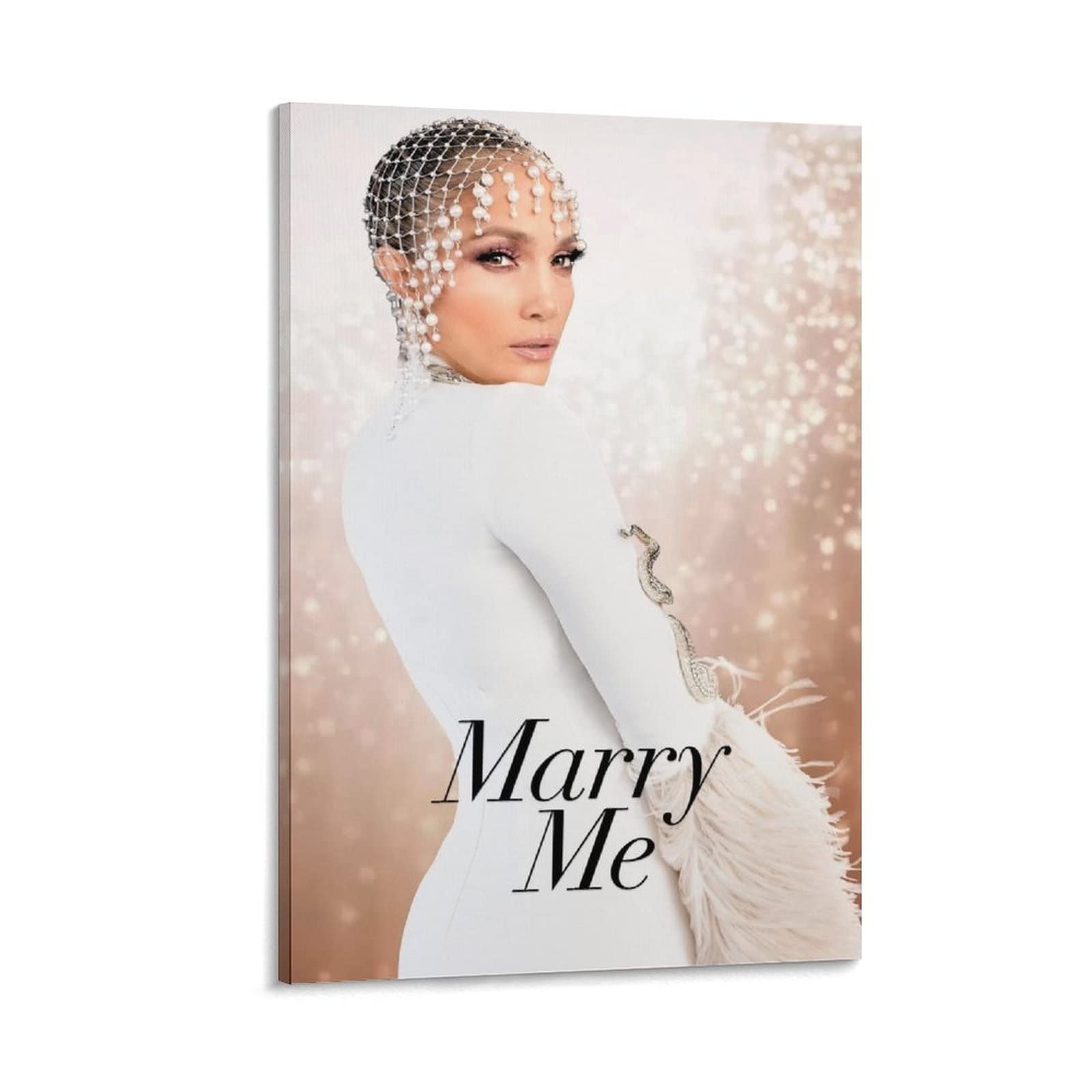 Marry Me (2022) Movie Poster Canvas Wall Art Print - 08x12inch(20x30cm) Home Decor for Living Room, Bedroom - Perfect for Movie Lovers & Romantic Gift Idea