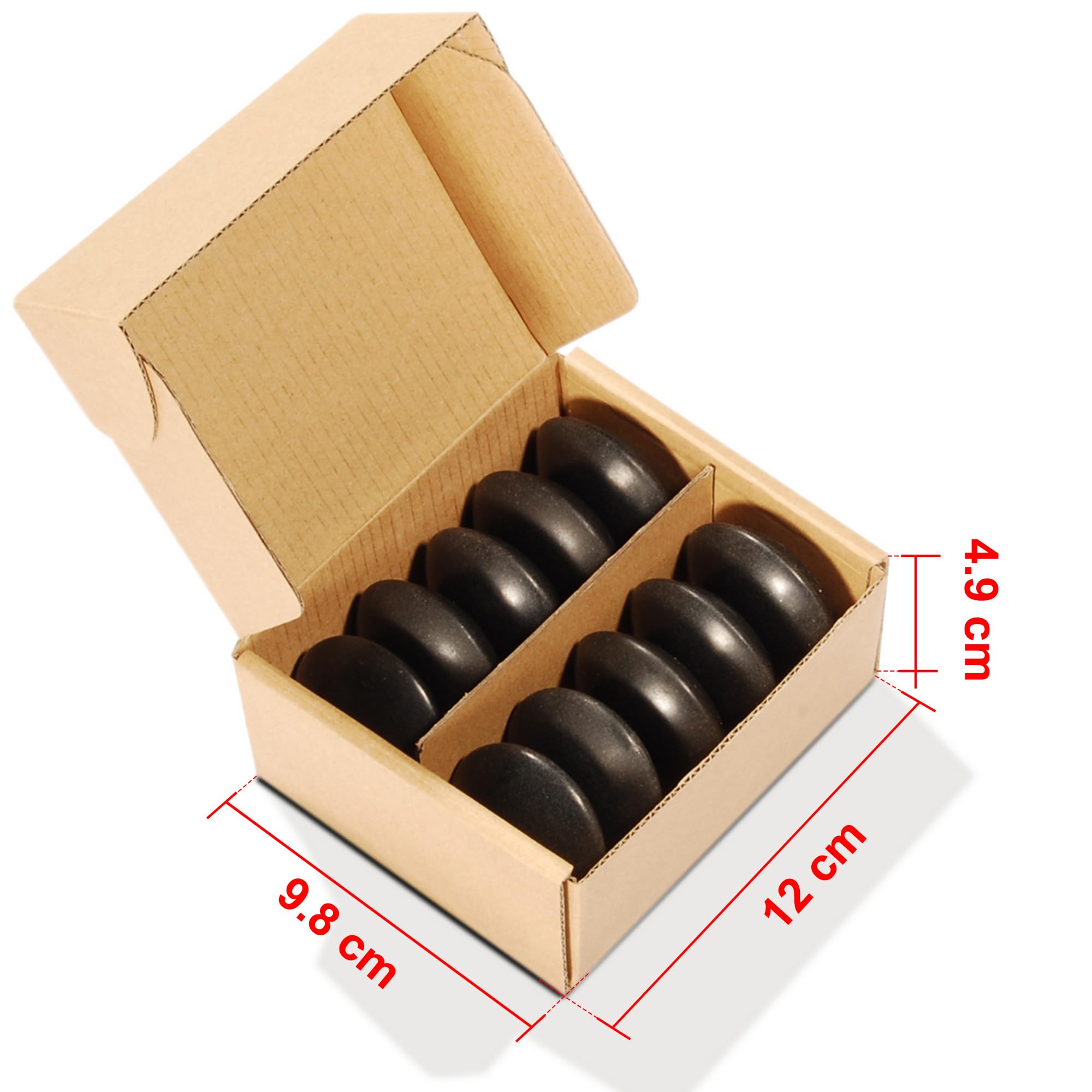 10-Piece Black Basalt Hot Stone Massage Set for Professional Spa & Therapy - Relaxing Contour Shape for Deep Tissue & Swedish Massage - Perfect for Home Spa, Stress Relief & Muscle Recovery