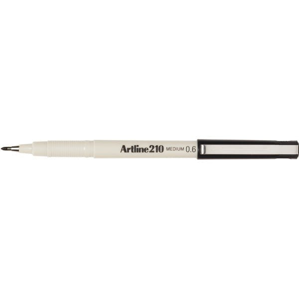 Artline 210 Fineliner Pen Set - 12 Pack of 0.6mm Black Fine Liner Markers for Sketching, Drawing & Note Taking - Perfect for Artists, Students & Office Use