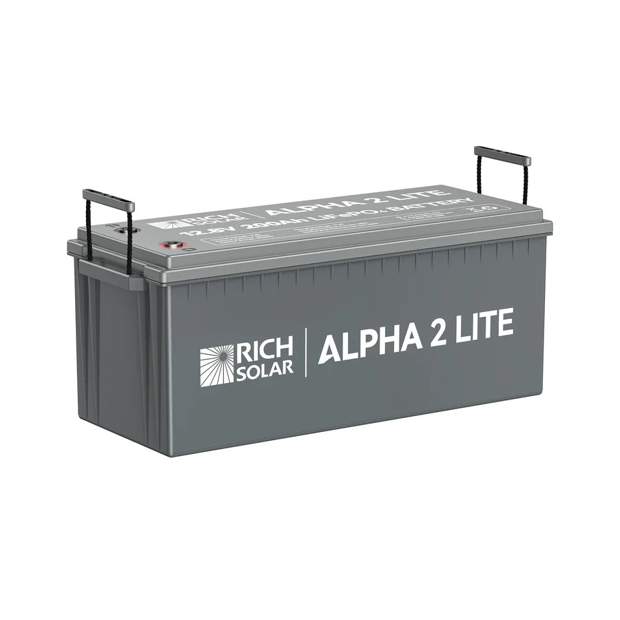 Rich Solar ALPHA 2 LITE 12V 200Ah LiFePO4 Lithium Battery - Deep Cycle Solar Battery for RV, Marine, Off-Grid & Solar Power Systems
