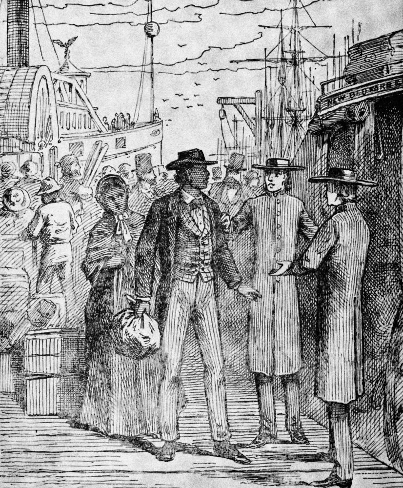 Frederick Douglass 1838 Newport Arrival Wood Engraving - Historical Home Decor