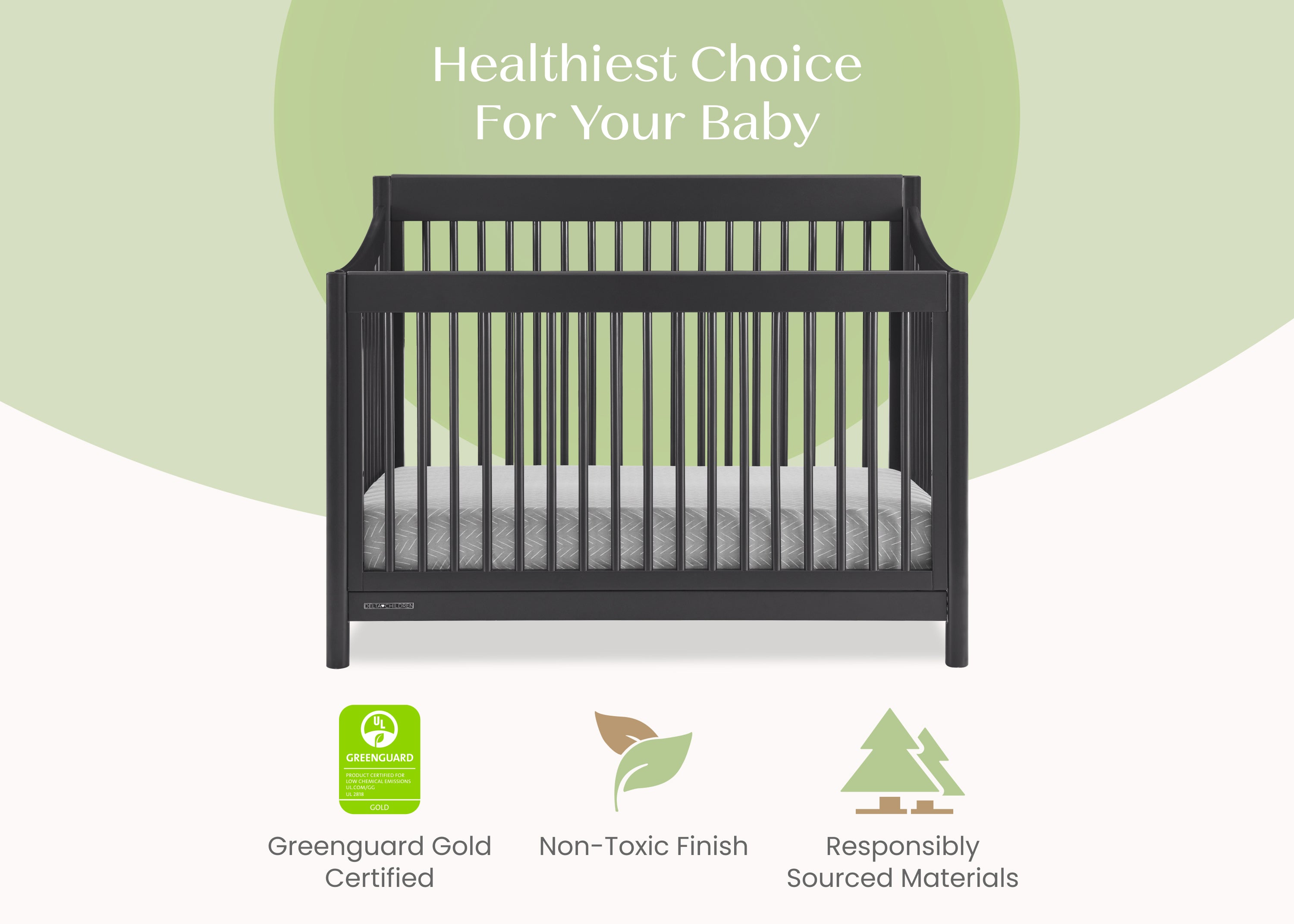 Brooks 6-in-1 Convertible Baby Crib - Toddler Bed, Daybed & Full-Size Bed - Safe & Durable Nursery Furniture for Newborn to Adult - Perfect for Baby Rooms, Daycare Centers & Guest Bedrooms
