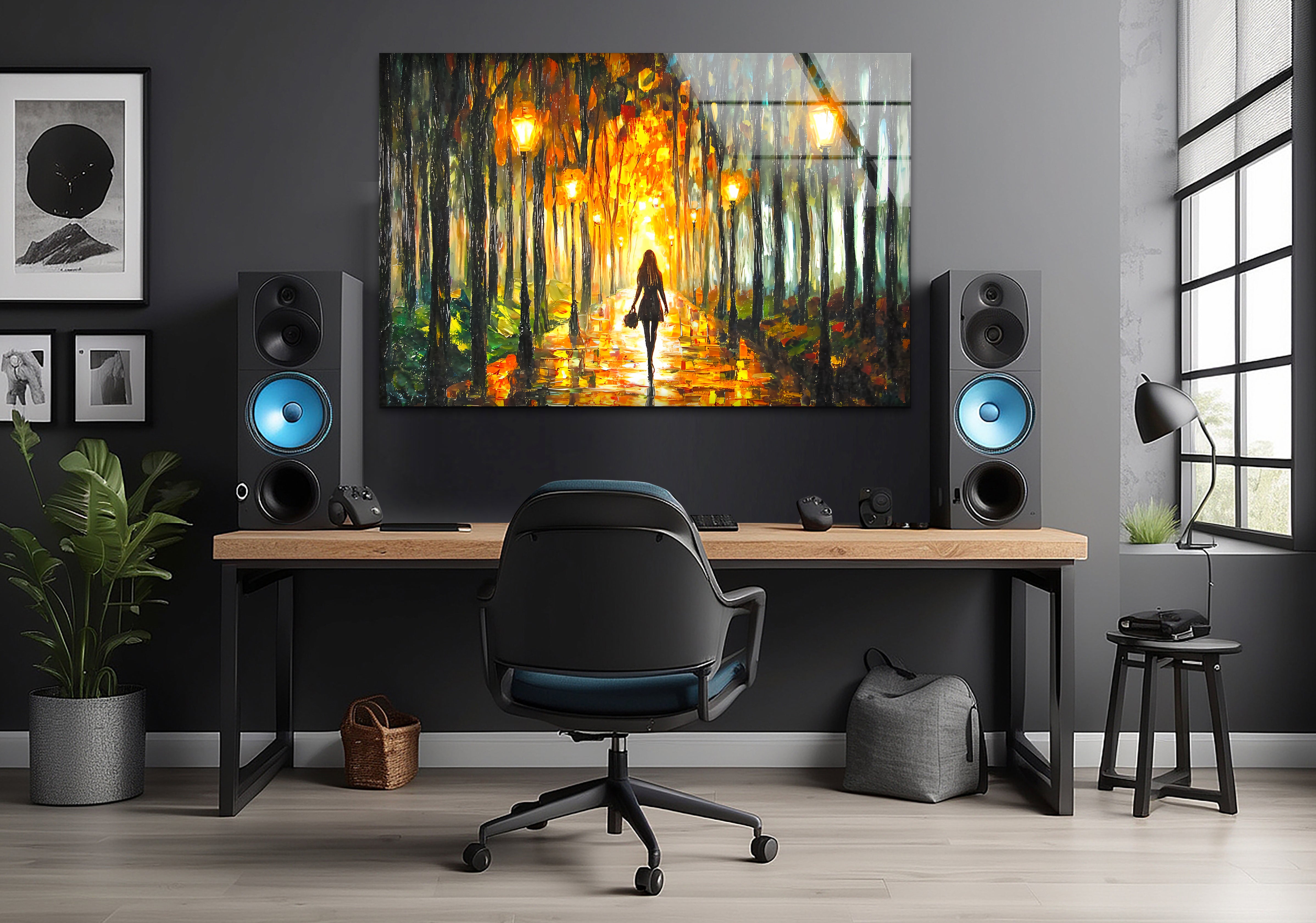 Original Afremov Woman Art Glass Wall Painting - Handmade Canvas Print for Living Room, Bedroom & Office Decor