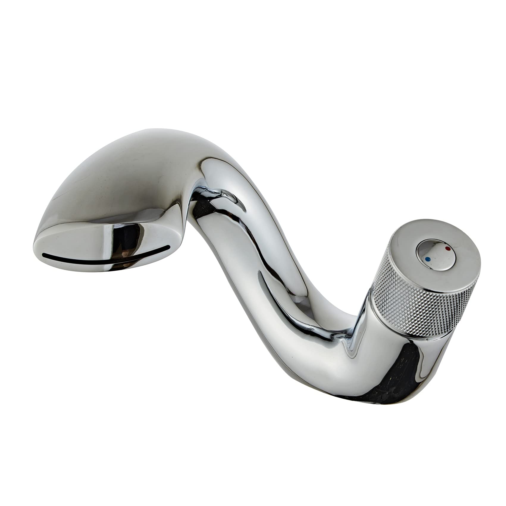 Wovier Waterfall Chrome Bathroom Sink Faucet with Supply Hose - Single Handle Single Hole Lavatory Faucet, Slanted Body Basin Mixer Tap for Commercial & Home Use - Perfect for Restaurants, Hotels, and Modern Bathrooms