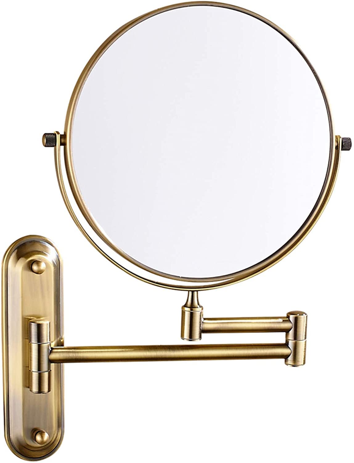 8 Inch Wall Mounted Makeup Mirror with 5X Magnification - 360° Swivel Brass Folding Bathroom Vanity Mirror for Precise Makeup & Skincare - Perfect for Bedroom, Bathroom & Dressing Room