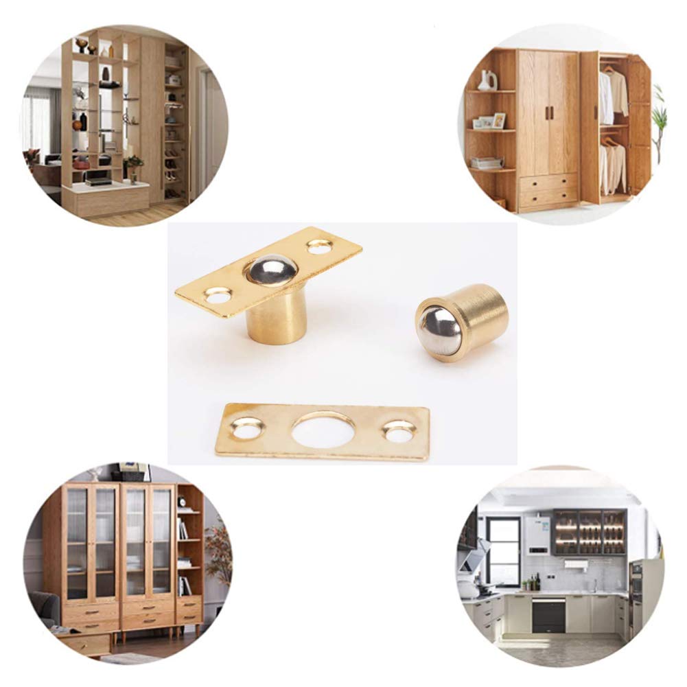 **MroMax 5Pcs Brass Ball Catch for Closet & Cabinet Doors - 0.65