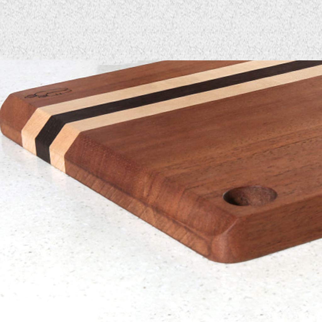 Premium Solid Wood Chopping Board - 25mm Thick Colorblock Cutting Board for Kitchen, Vegetables & Fruits | Durable Wooden Carving Board for Home Cooking, Meal Prep & Entertaining