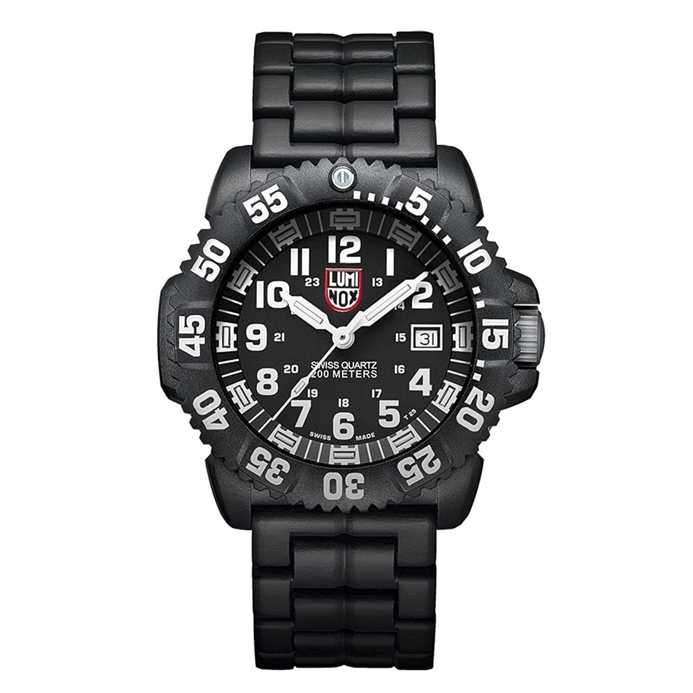 Luminox Men's 3052 Colormark Navy Seal Black Resin Watch - Military Tactical Dive Watch for Outdoor, Water Sports & Everyday Wear