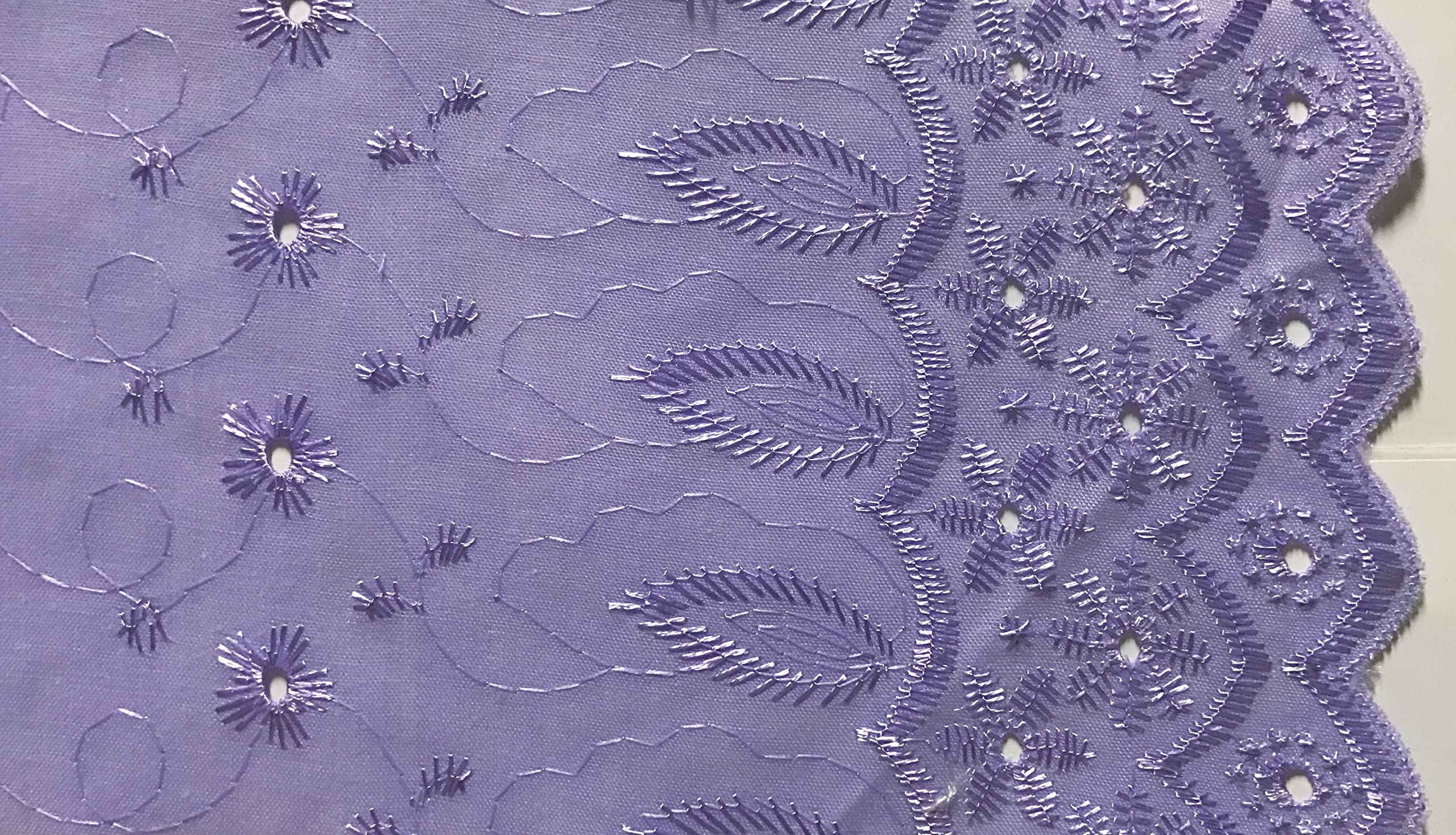 Cotton Eyelet Curtain Panels 42x48 Inch - Lavender for Kitchen & Photography Backdrop