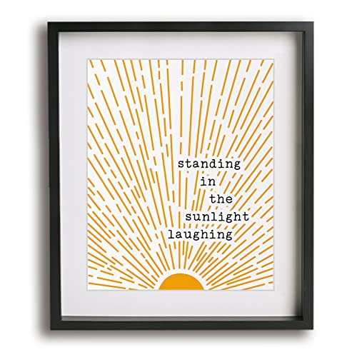 Brown Eyed Girl Inspired Song Lyric Wall Art Print - 12x16 Inches Matted & Framed Home Decor - Perfect for Living Room, Bedroom & Music Lover Gifts