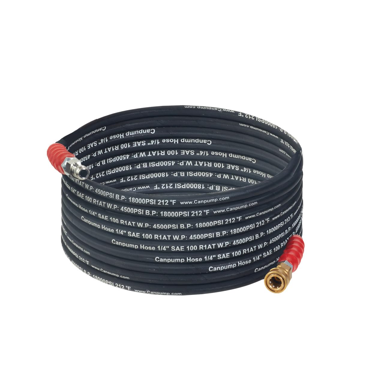 1/4 Inch High Pressure Hot Water Wire-Braided Power Washer Hose - 4500 PSI, Quick Connect, 30 Feet - Perfect for Heavy-Duty Cleaning, Car Washing & Industrial Use