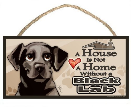 Scott Rogers Cartoon Black Lab Dog Sign - Funny Home Decor Plaque for Pet Lovers | Perfect for Living Room, Bedroom or Front Door Decor
