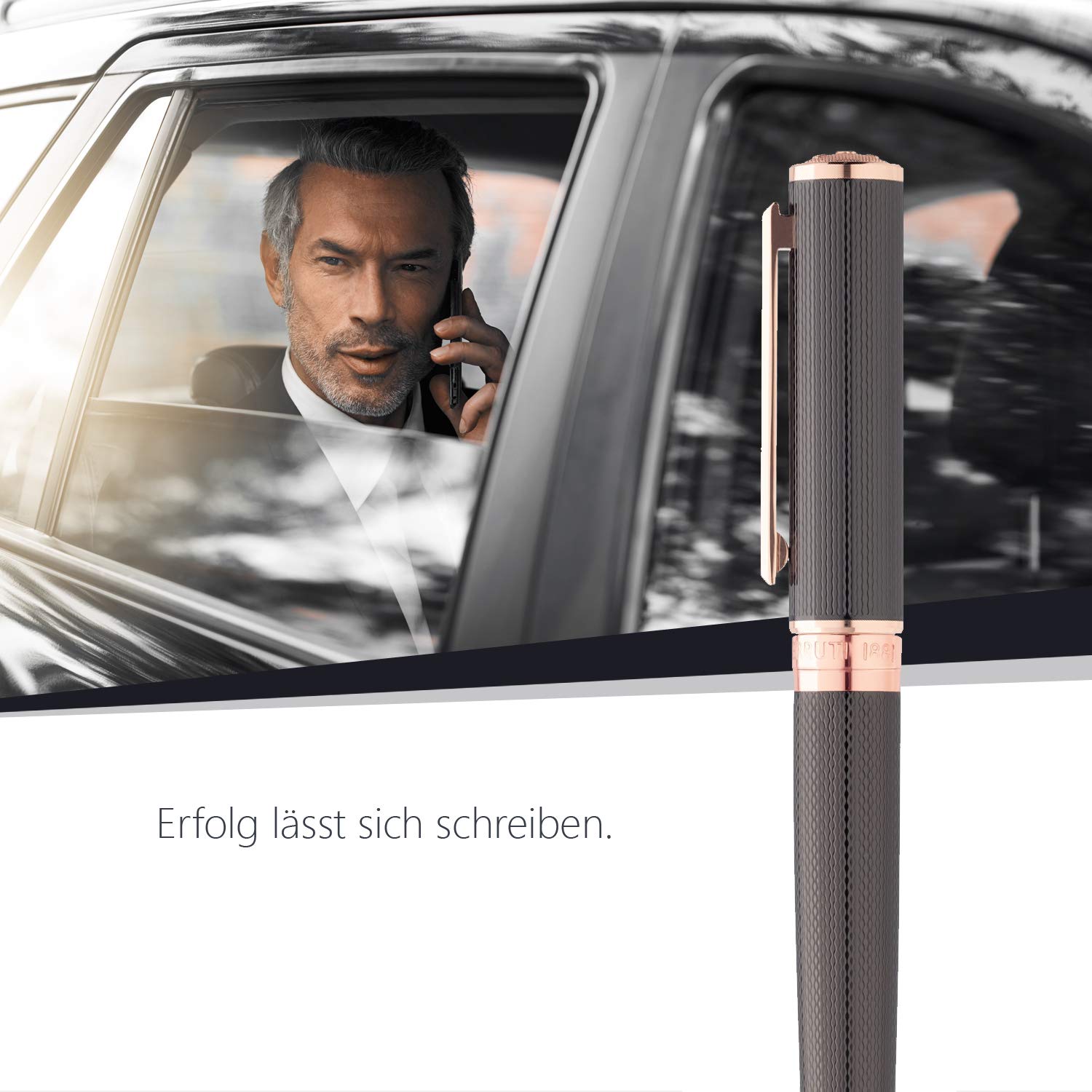 Cerruti 1881 Rollerball Pen MOTLEY - Premium Black Ink Writing Instrument with Gift Box - Perfect for Office, Business Gifts & Luxury Writing Needs