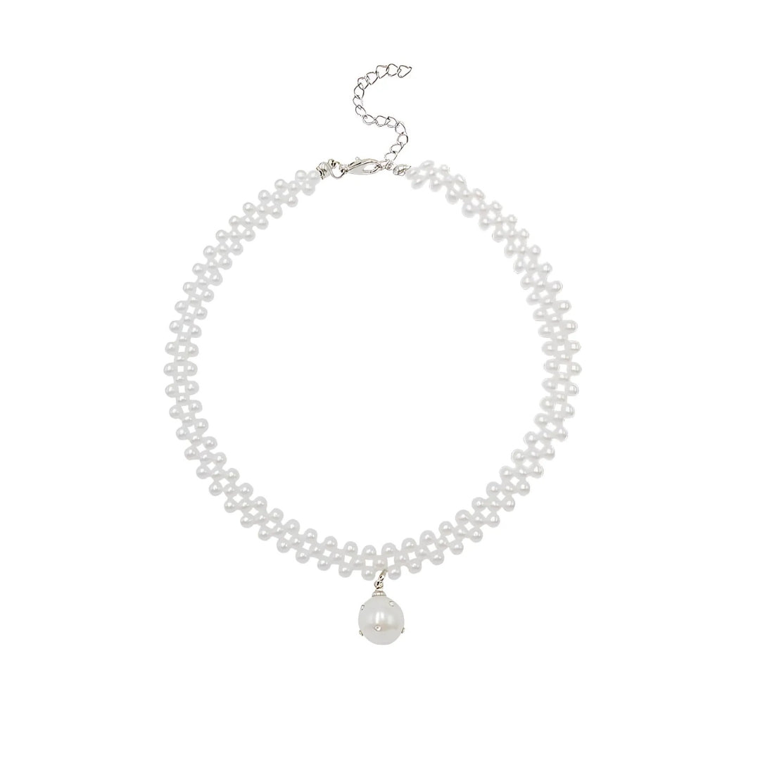 Elegant Pearl Drop Multi Strand Choker Necklace for Women | HN1362 | Perfect for Weddings, Parties & Special Occasions