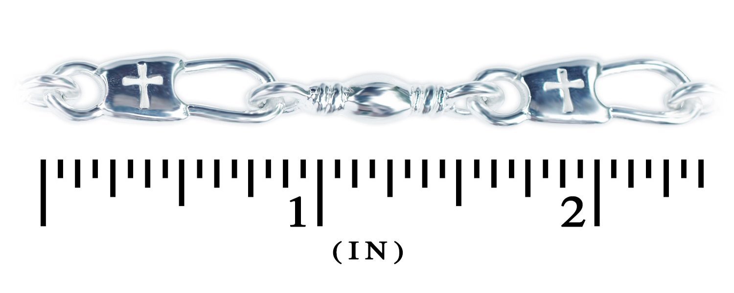 Fisher of Men Large Link Cross or Hook Bracelet - Religious Christian Jewelry for Men & Women - Perfect for Church, Bible Study & Daily Wear