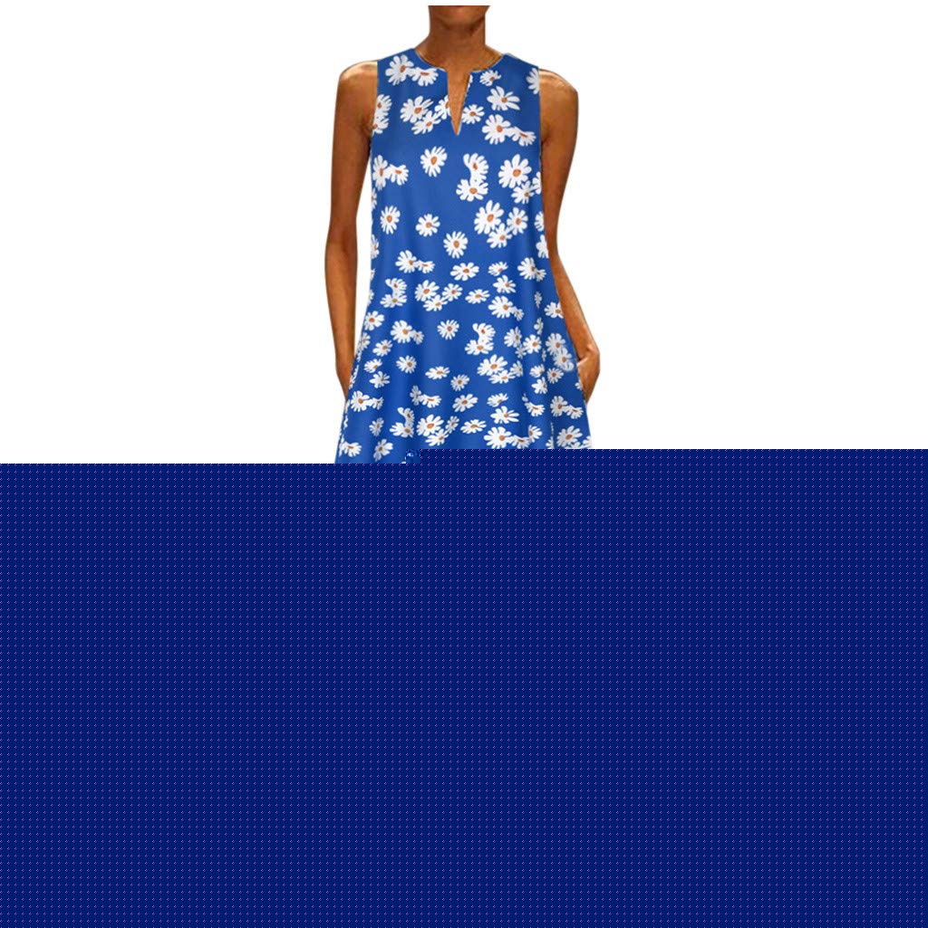 Women's Summer Casual Floral Mini Dress - Sleeveless Backless Boho Sundress for Beach, Vacation & Outdoor Parties | Lightweight Loose Fit Criss Cross Hollow Out Design