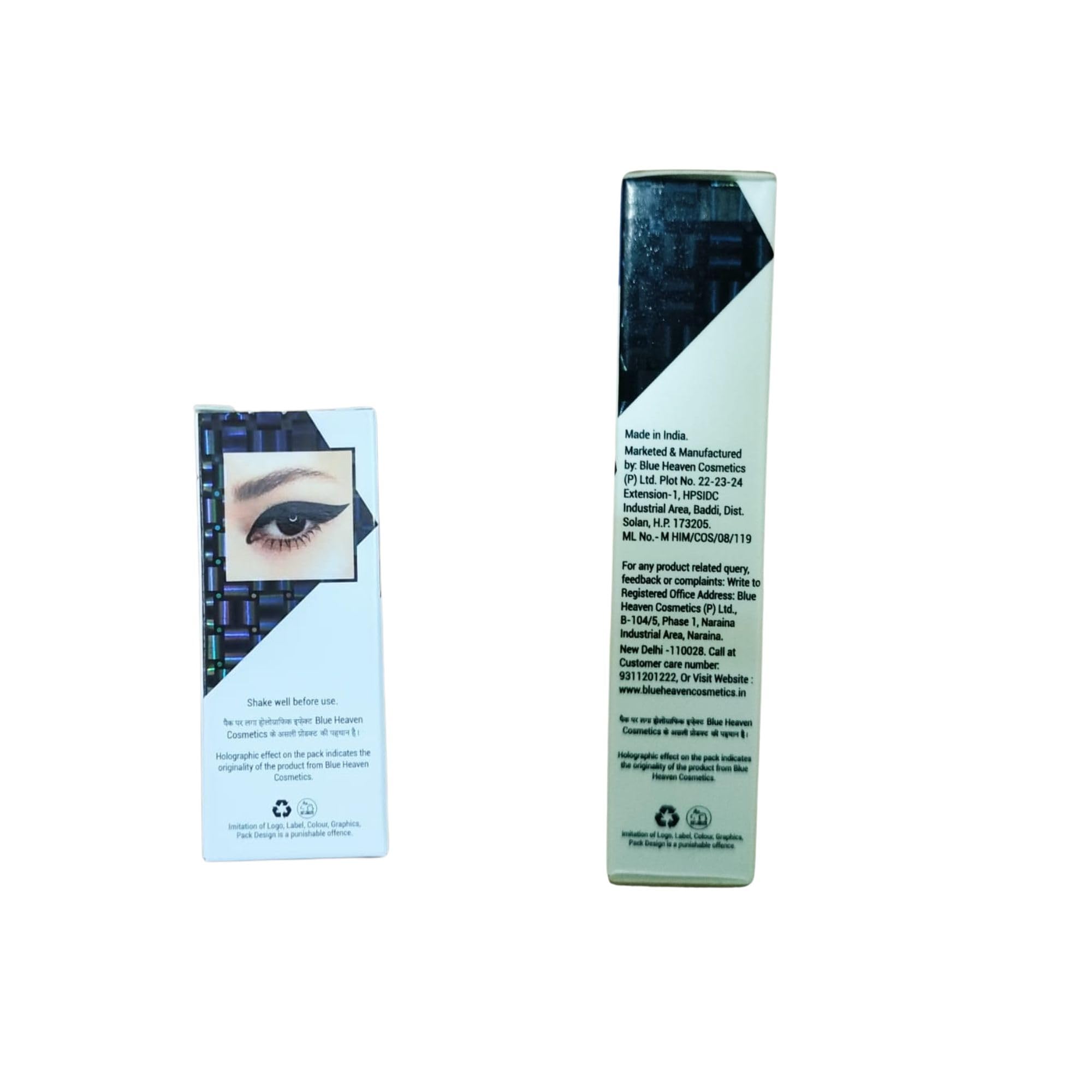 Blue Heaven Waterproof Fashion Pencil Eyeliner & Mascara Combo Set - Black Matte Finish (2-Piece) | Perfect for Everyday Makeup & Special Occasions