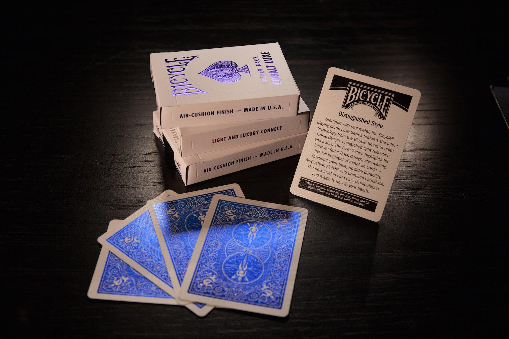 Premium Bicycle Rider Back Cobalt Luxe Blue Playing Cards - Poker, Magic Tricks & Card Games | Casino Quality Deck for Professional & Home Use