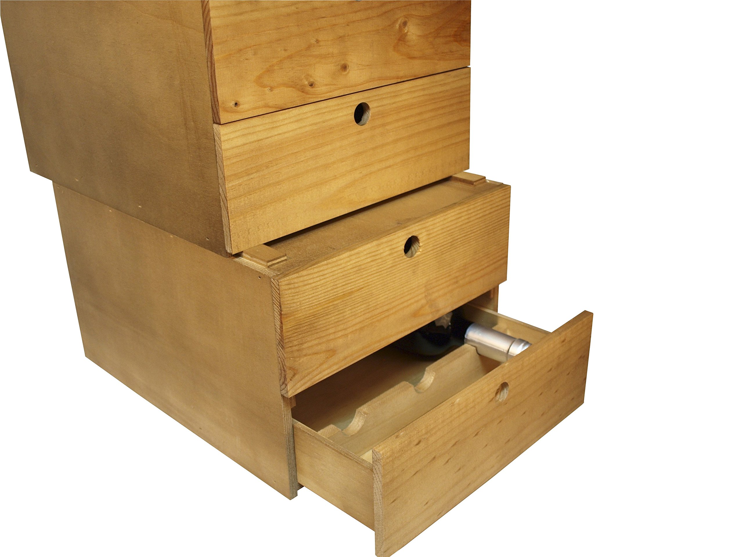 6 Bottle Wood Wine Box - Light Oak Storage Case for Wine Gifts, Collectibles & Home Decor - Perfect for Weddings, Anniversaries & Special Occasions