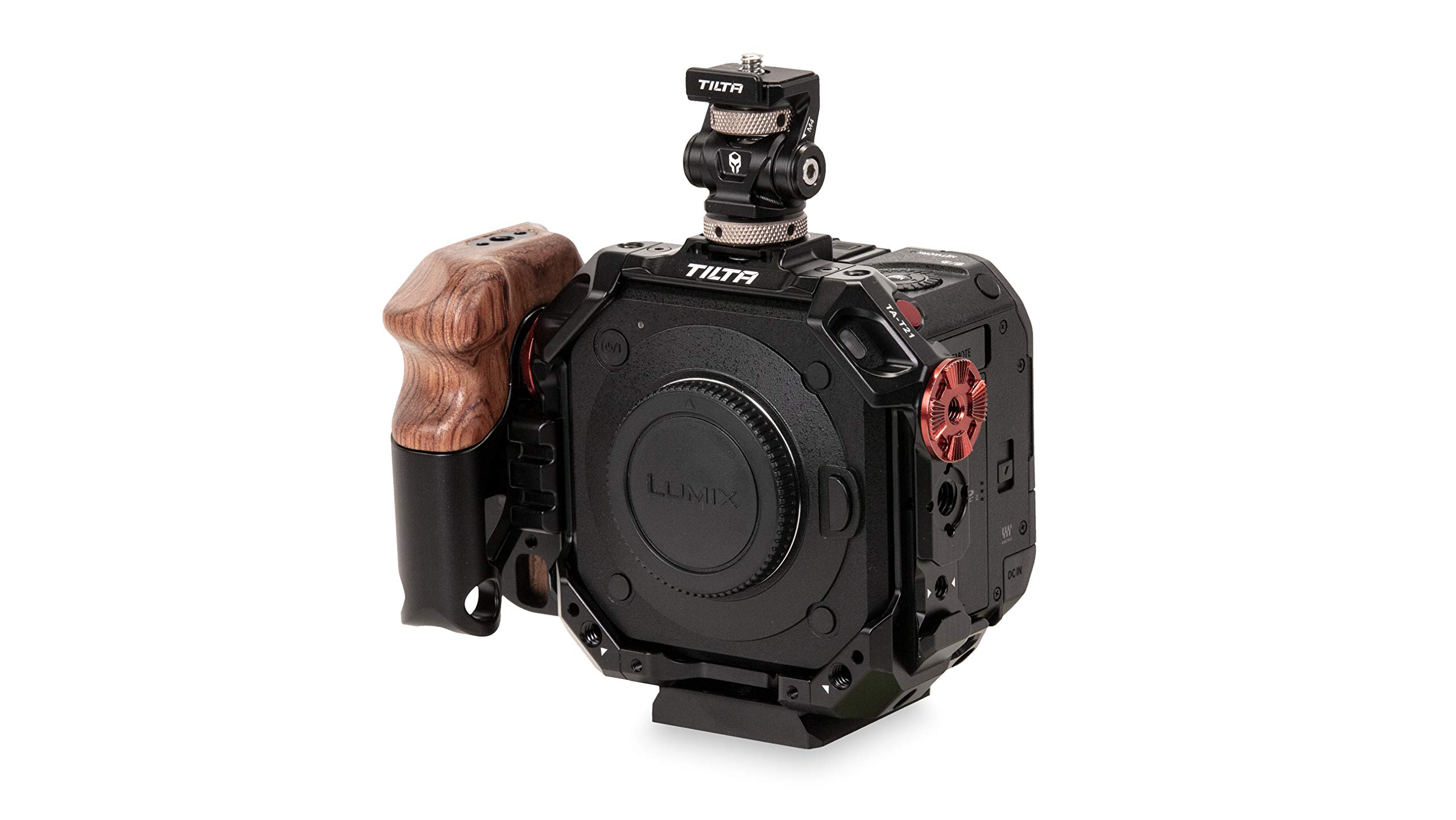 Tiltaing Kit A for Panasonic BGH1 & BSH1 Camera - Black | Wooden Handle, Cold Shoe Monitor Mount, 1/4