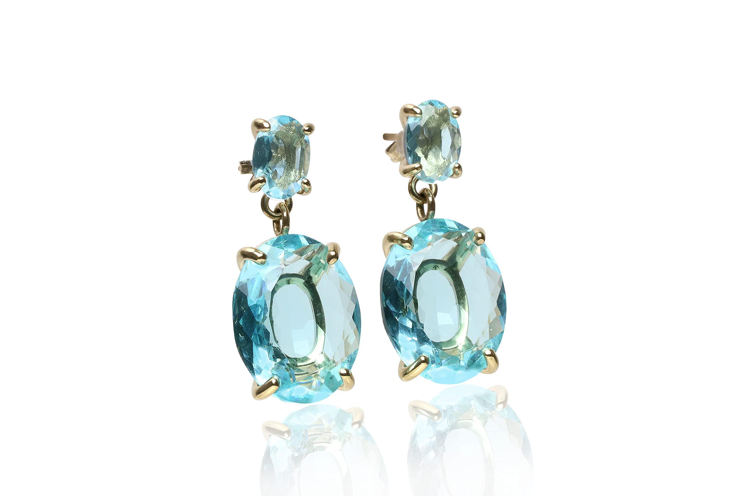 Exquisite Blue Topaz Dangle Earrings for Women - Handcrafted Sterling Silver Stud Earrings | December Birthstone Jewelry, Bridal & Party Accessories | Perfect Gift for Anniversary, Wedding & Special Occasions