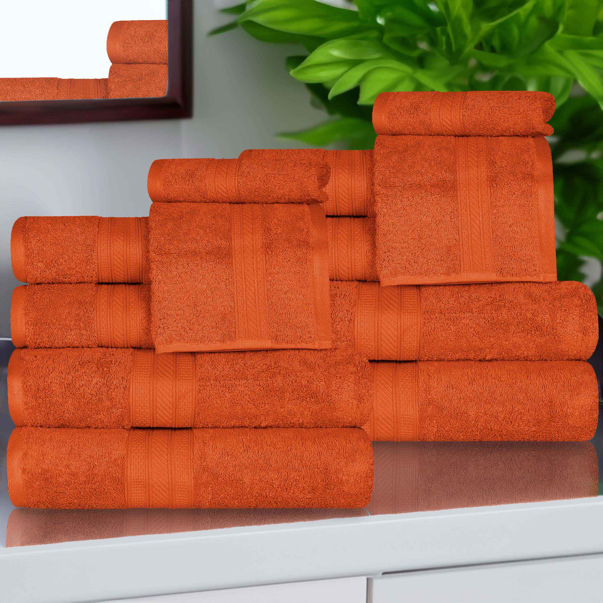 Premium Atlas Cotton Plush Heavyweight Luxury 12-Piece Bath Towel Set - Ultra Soft & Absorbent for Spa, Hotel, and Home Use