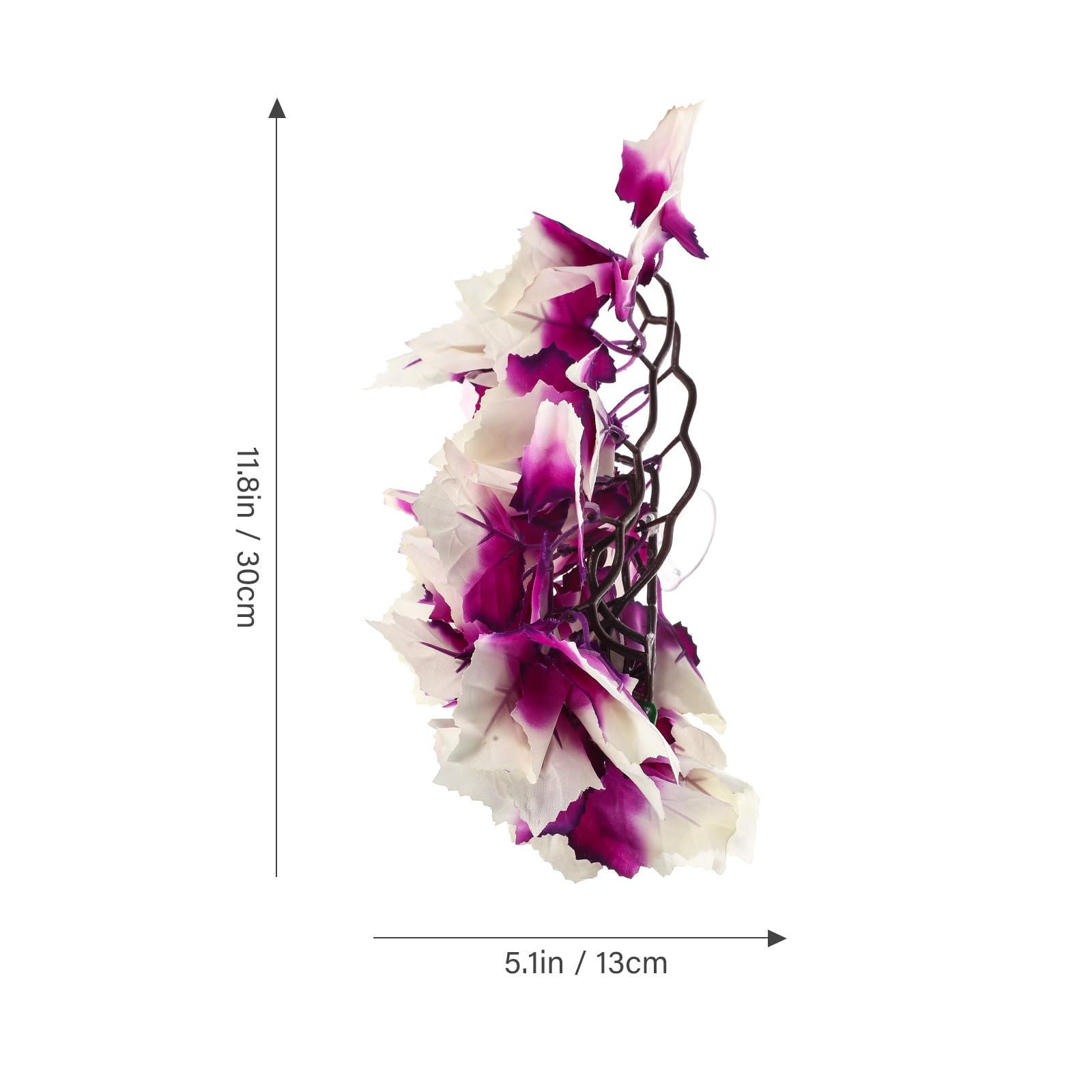 iplusmile Artificial Reptile Plants - Hanging Silk Terrarium Plants with Suction Cups, Habitat Decor for Bearded Dragons, Lizards, Geckos, Snakes & Amphibians (Purple) - Perfect for Vivarium, Terrarium & Reptile Tank Decoration