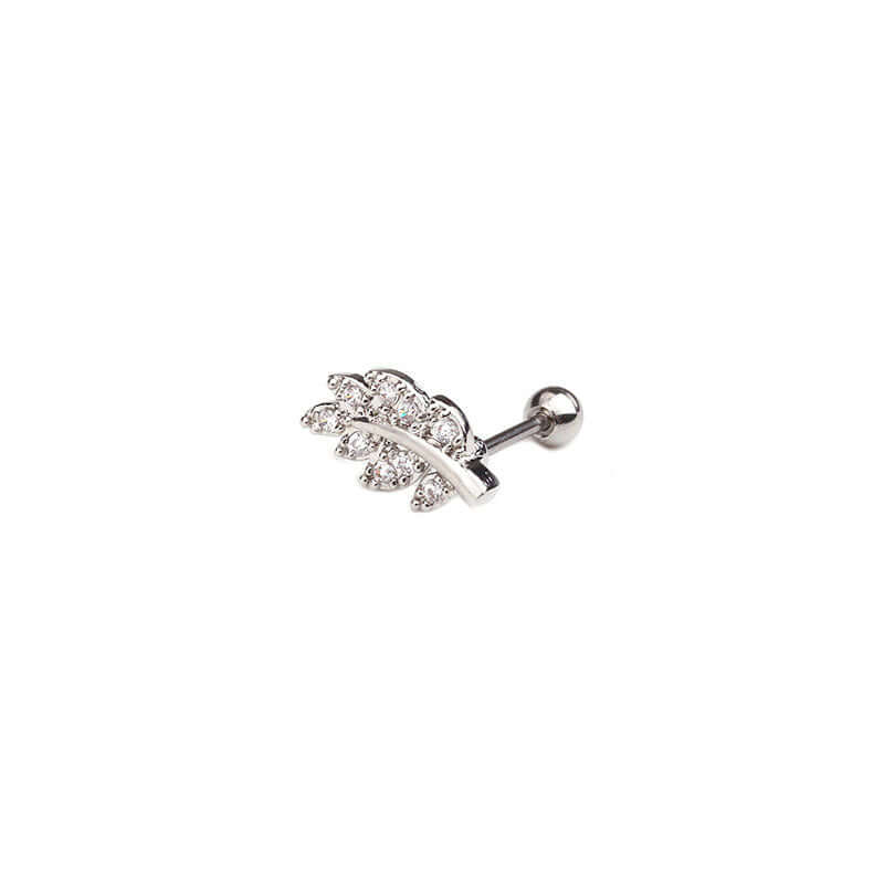 20G Cartilage Tiny Silver Stud Earrings with Leaf Design - Minimalist Dainty Jewelry for Women | Perfect for Everyday Wear, Gifts & Special Occasions | HSPJ1924