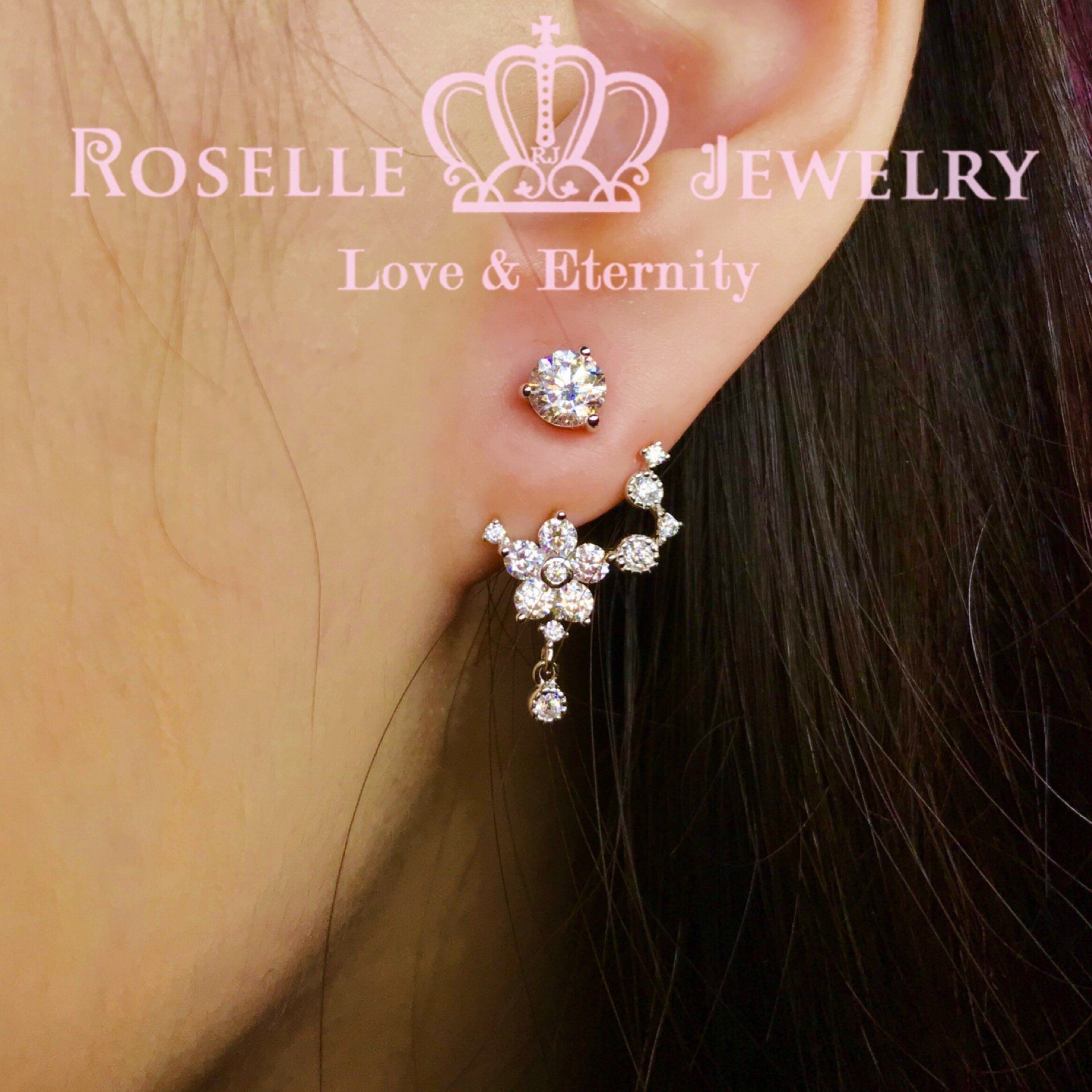 Detachable Floral Stud Earrings for Women - Dainty Flower Jewelry Gift for Her - Perfect for Weddings, Parties & Everyday Wear | JE2