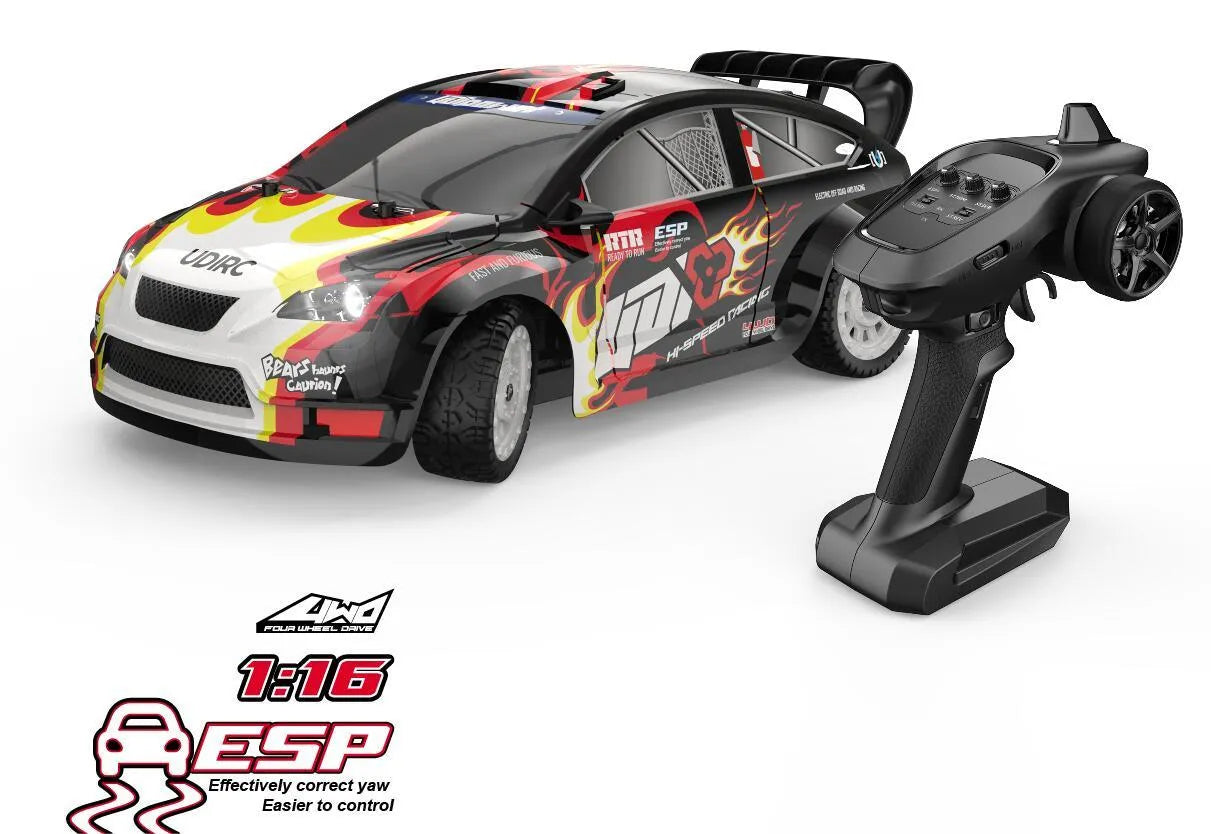 UDIRC UD1604 PRO 1:16 Scale 2.4GHz Remote Control Brushless High-Speed RC Car - 40KM/H Racing & Drifting for Kids & Adults - Perfect for Indoor & Outdoor Play, Backyard Racing, and RC Car Competitions