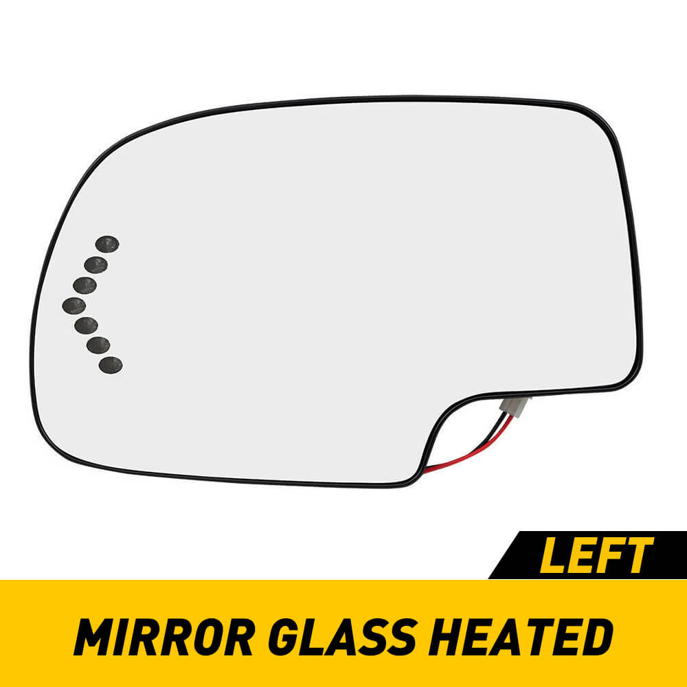 2003-2007 Cadillac Chevrolet GMC Heated Side Mirror with Turn Signal - Anti-Fog Defrost Glass for Winter Driving & Safety