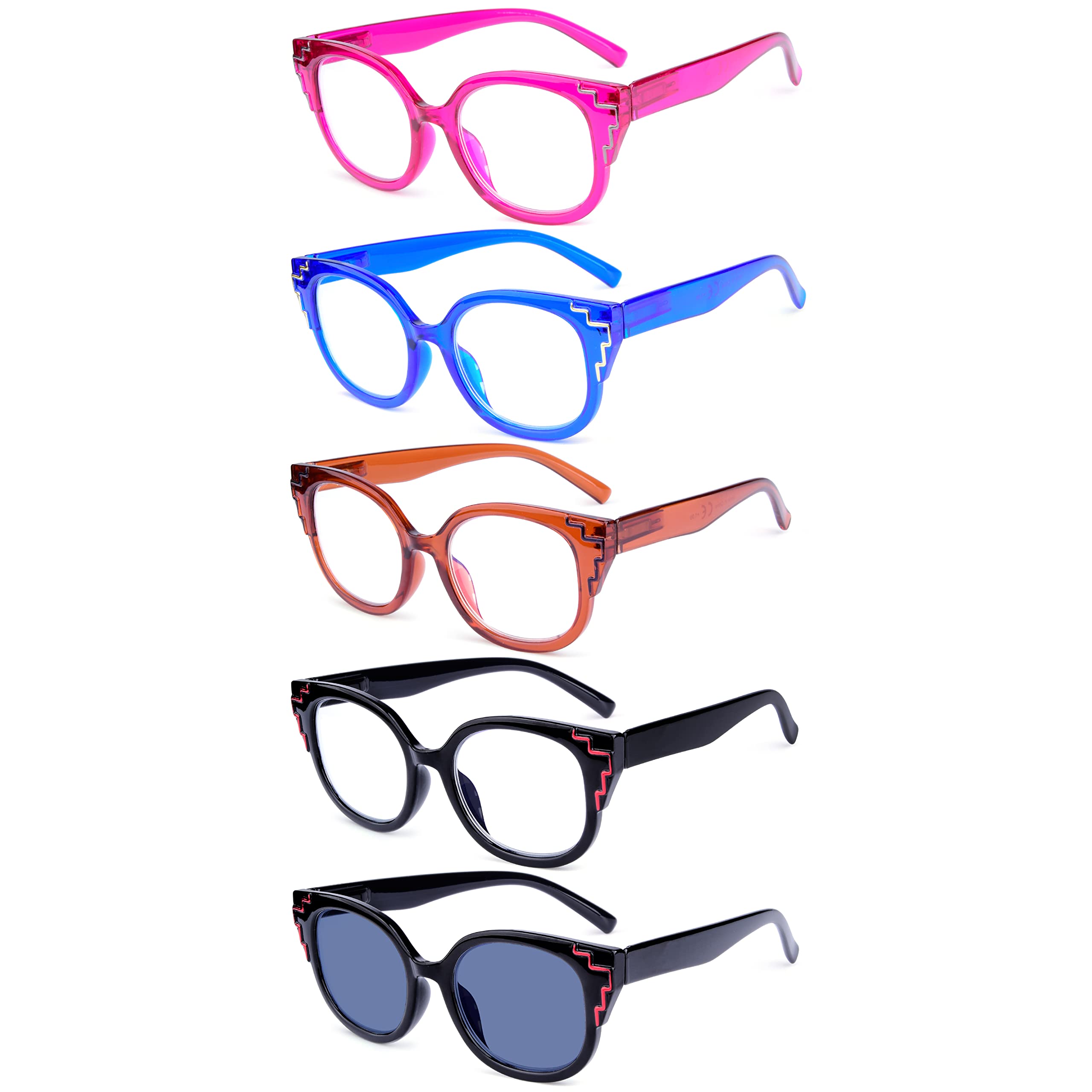 Eyekepper 5-Pack Reading Glasses for Women - Fashionable Readers +1.00 to +3.50 Strength - Lightweight Comfort for Reading, Crafts & Computer Work