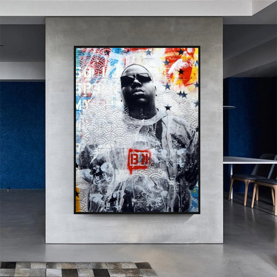 Biggie Smalls Canvas Wall Art - Official Rapper Merchandise Poster - Perfect for Hip Hop Fans, Music Room Decor & Urban Home Wall Art