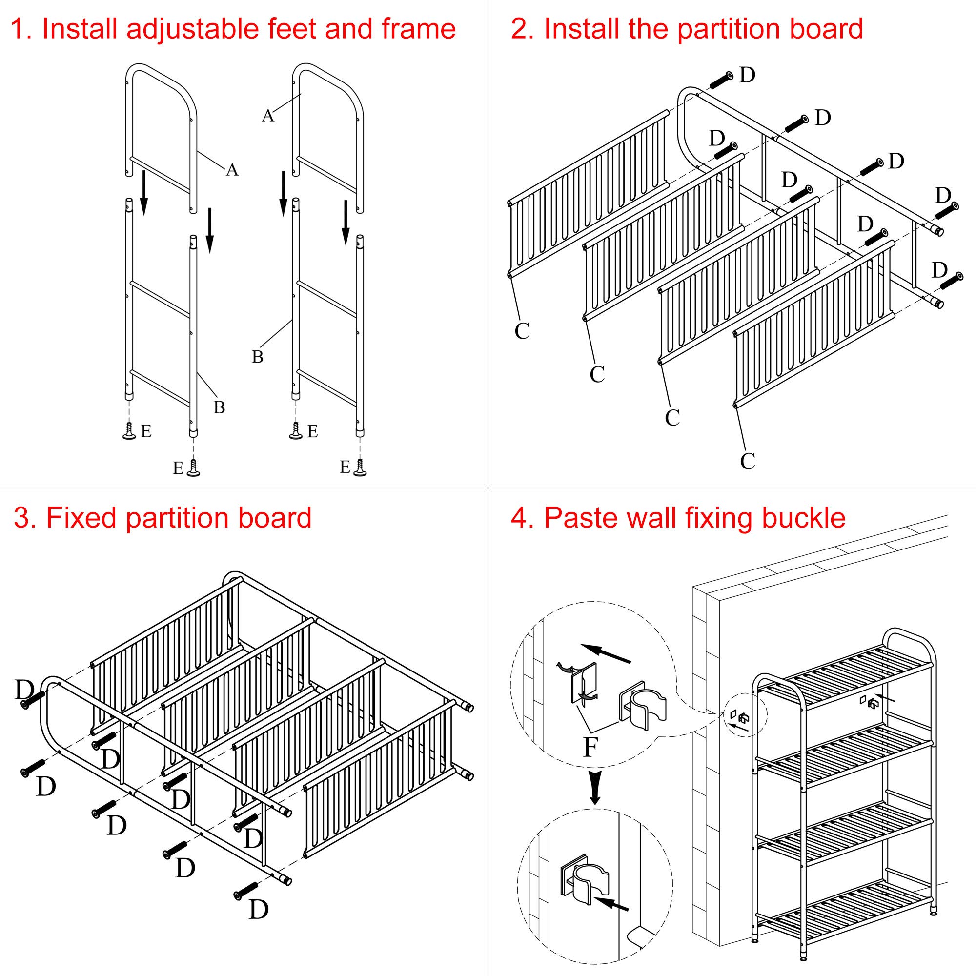 JSB 4-Tier Adjustable Metal Shelving Unit - Heavy Duty Storage Rack Organizer for Kitchen, Living Room, Laundry, Pantry & Bathroom - White Corner Shelf (Perfect for Small Spaces, Closet Organization & Home Storage Solutions)