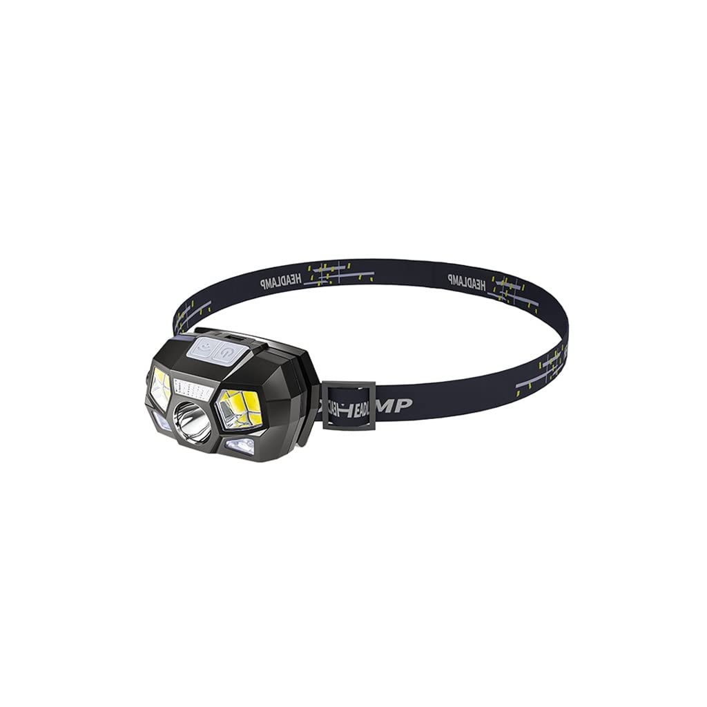 TONPOP LED Induction Headlight - Ultra Bright Rechargeable Headlamp for Night Fishing, Hunting & Outdoor Adventures - Lightweight Waterproof Head Torch Flashlight (Black) - Perfect for Camping, Hiking, Caving and Emergency Use