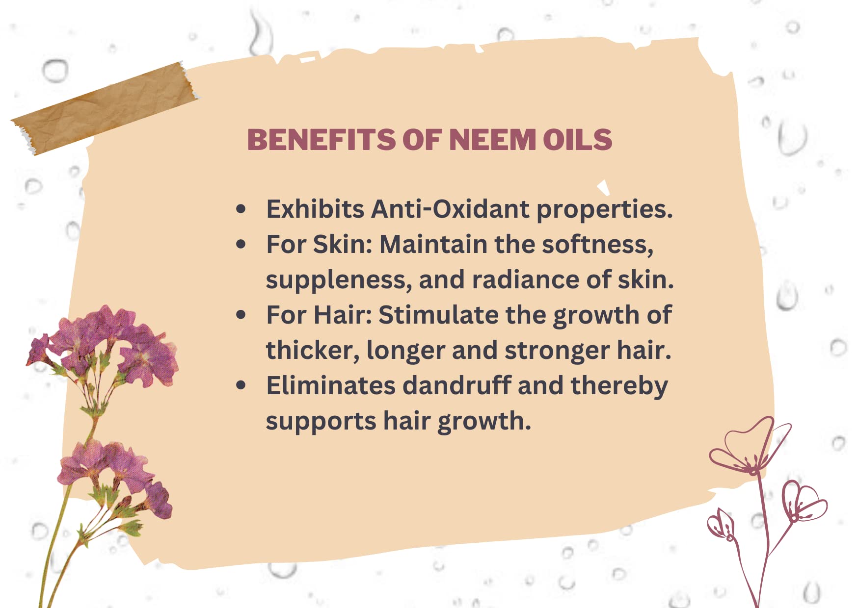 Organic Blissful Drops Neem Oil for Skin & Hair Care - Natural Treatment for Acne, Dandruff & Plant Protection - Perfect for DIY Beauty & Organic Gardening