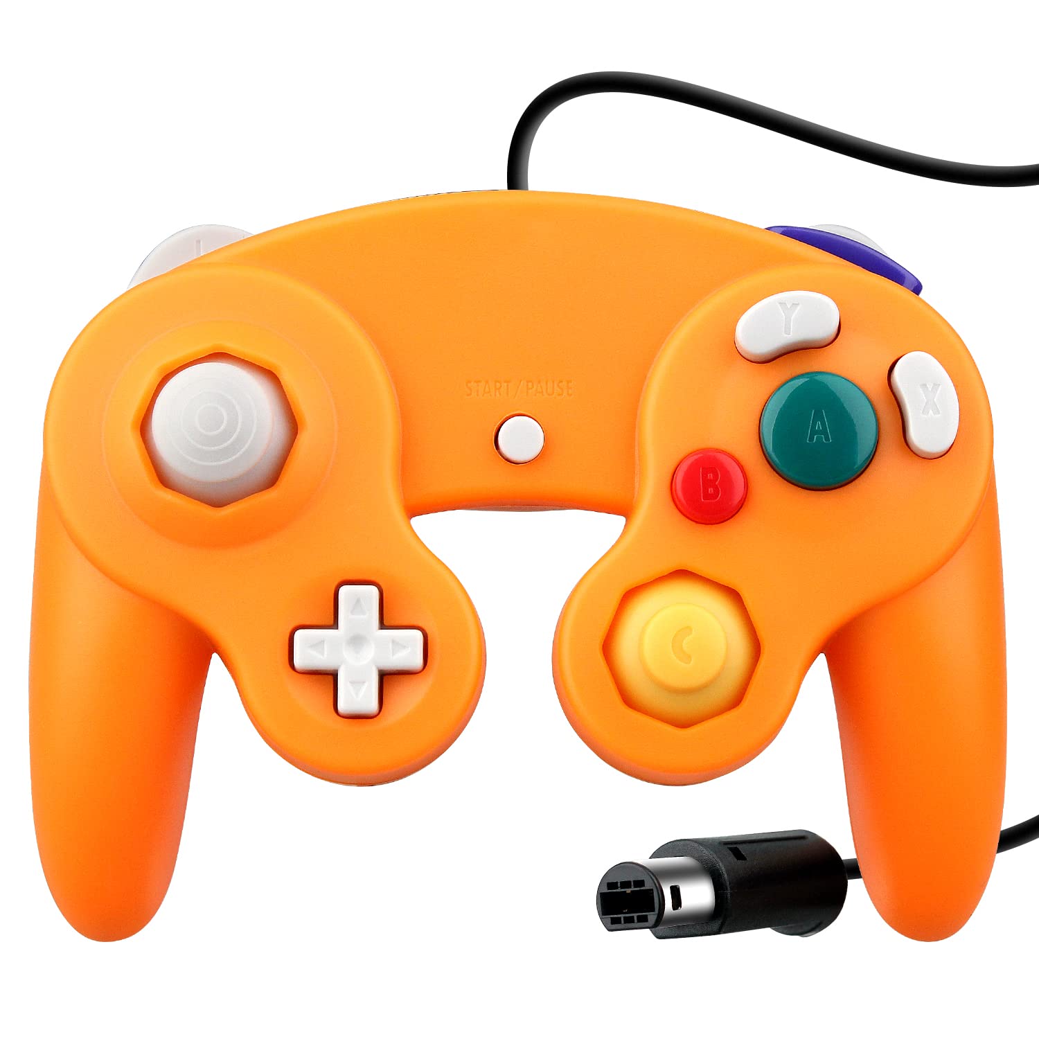 OSTENT Wired Shock Game Controller for Nintendo GameCube NGC - Orange | Compatible with Super Smash Bros, Mario Kart & More | Ergonomic Design for Long Gaming Sessions