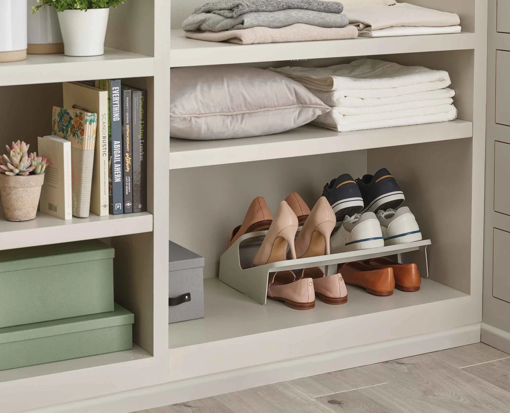Space Saving Shoe Rack Organizer - NEW Shoe In™ Closet Storage Solution for Shoes (Various Sizes) - Perfect for Bedroom, Entryway & Small Apartment Organization