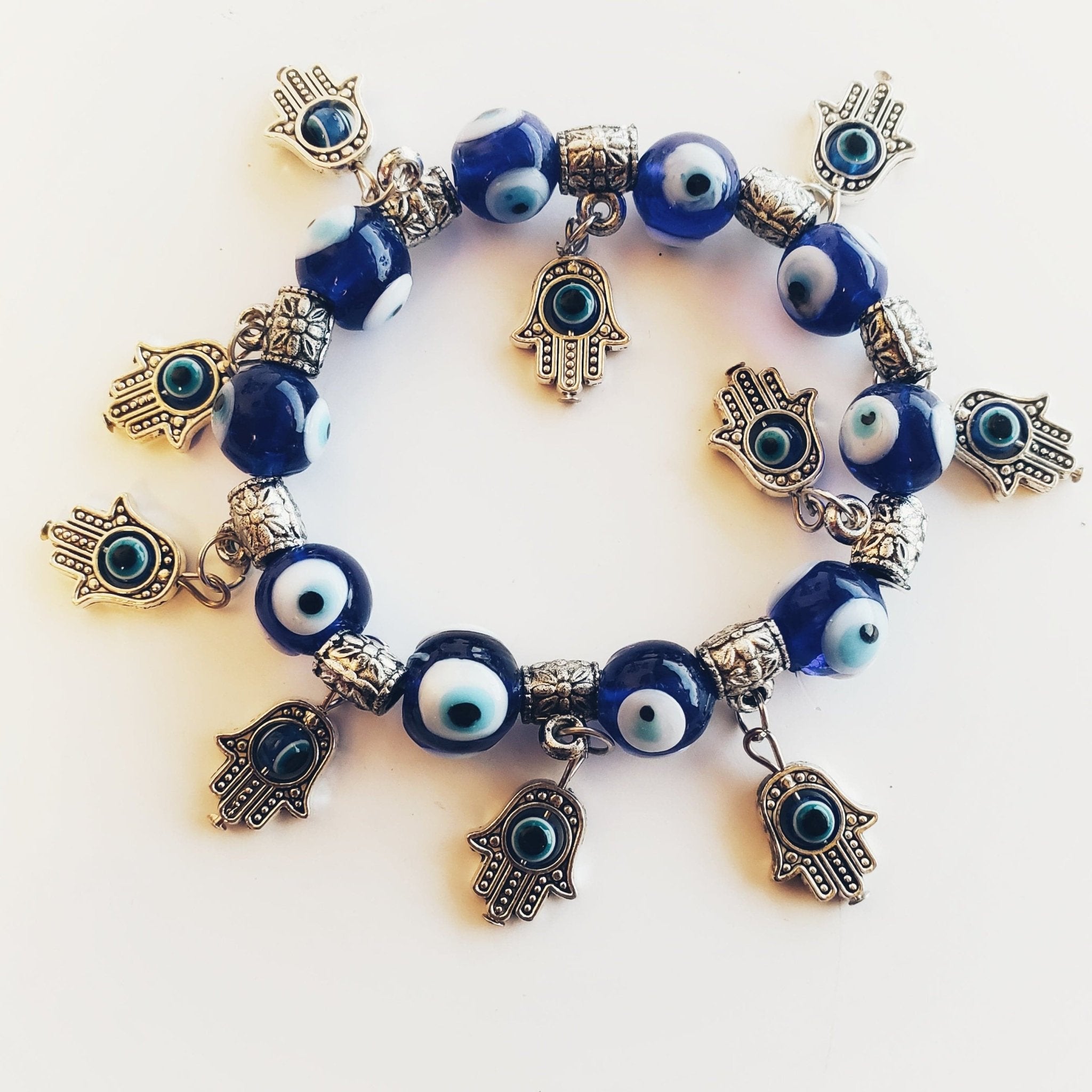 Evil Eye Protection Bracelet with Hamsa Hand Charm - Spiritual Jewelry for Good Luck & Positive Energy - Perfect for Women's Fashion & Boho Style Accessories
