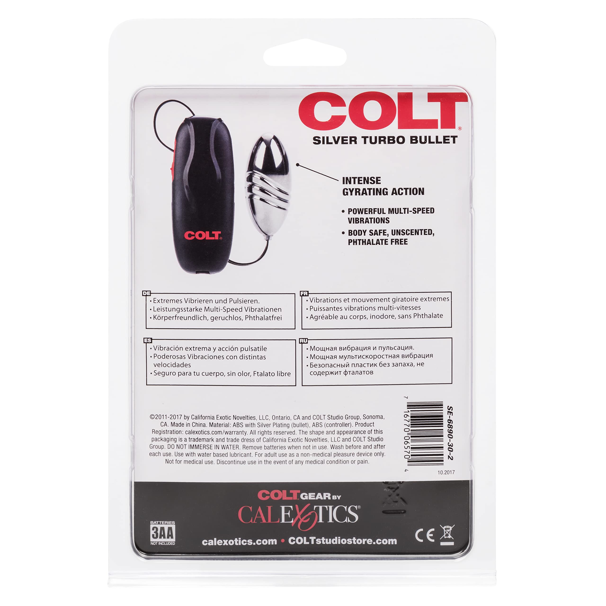 CalExotics Colt Turbo Bullet Vibrator - Waterproof Silicone Adult Vibrator for Men & Couples - Prostate Massager & P-Spot Stimulator - Powerful Wired Egg Vibrator - Perfect for Solo Play & Couples Intimacy - Black