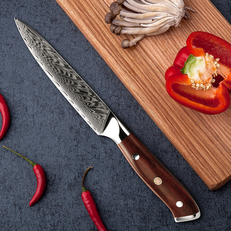 Premium 4-Piece Splendor Knife Set - VG10 Damascus Steel Blades with Pakkawood Handle & Sheath - Perfect for Home Chefs, Camping & Outdoor Cooking