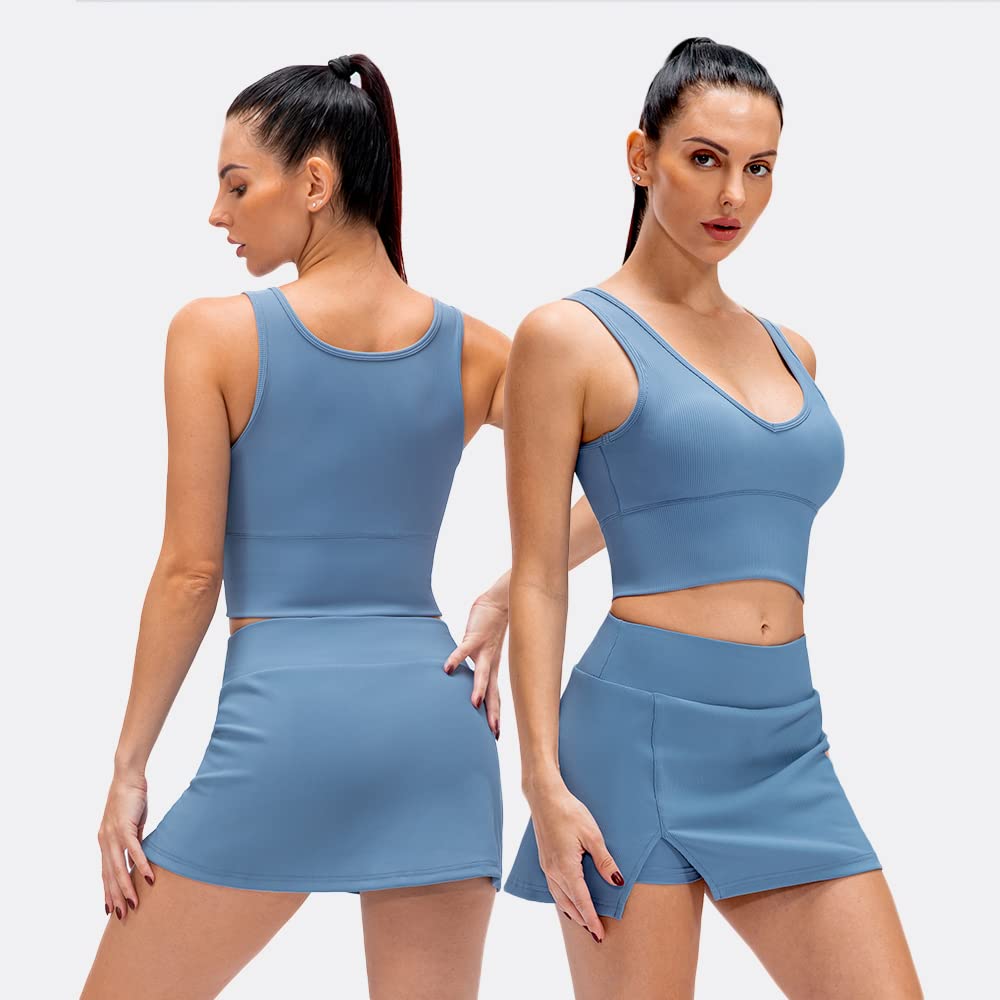 Women's Reversible Ribbed Workout Crop Tank Top - Sleeveless Yoga Shirt for Summer | Perfect for Gym, Running & Casual Wear