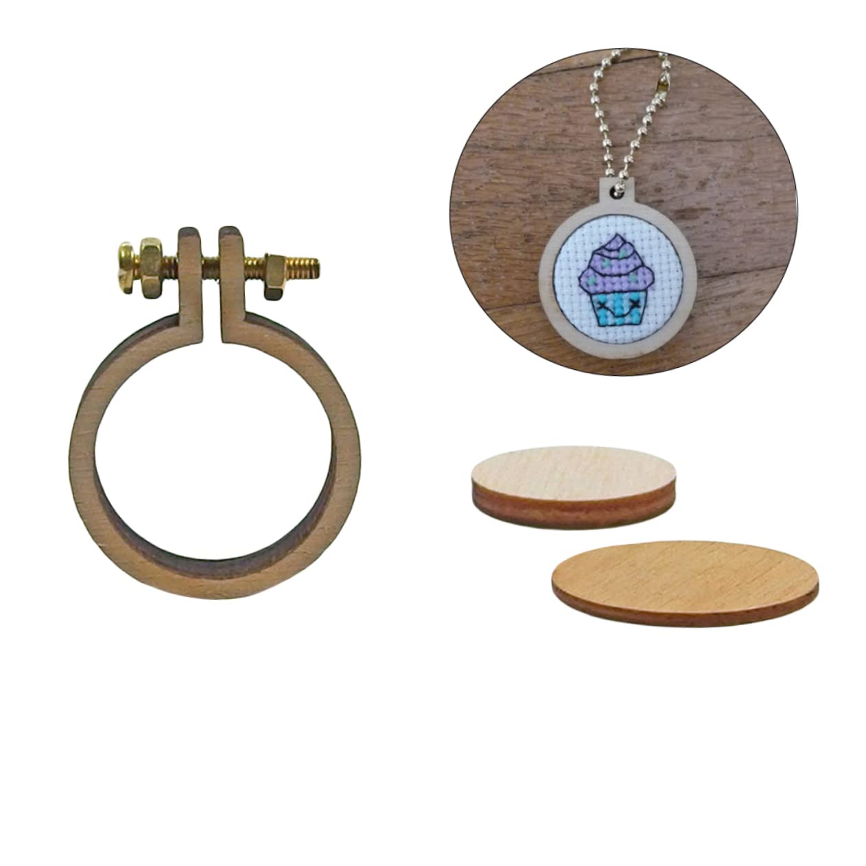 **Didiseaon Mini Wooden Embroidery Hoops - 4 Inch Round Cross Stitch Frames for DIY Craft, Wall Decor, and Jewelry Making - Perfect for Handmade Gifts, Home Display & Craft Projects**