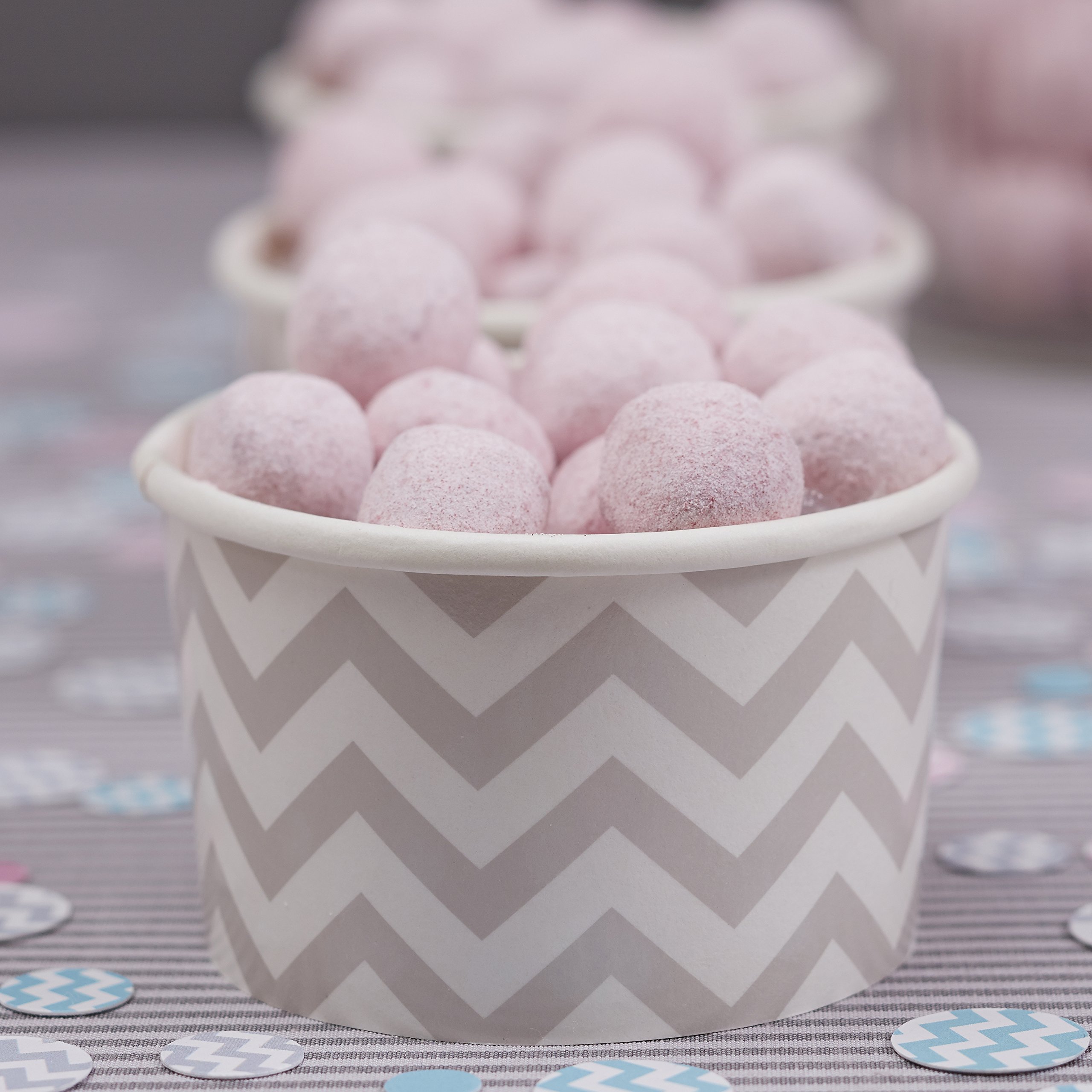 Ginger Ray Chevron Divine Paper Party Plates - Pink & Grey Disposable Plates for Birthday, Baby Shower & Bridal Party Decorations