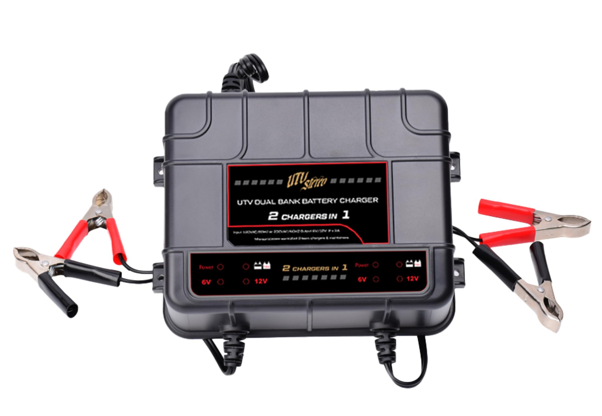 Dual Bank Battery Charger for Marine, UTV, ATV, Motorcycle & Automotive - Fast Charging 2 Batteries Simultaneously | Perfect for Boats, Off-Road Vehicles & Power Sports