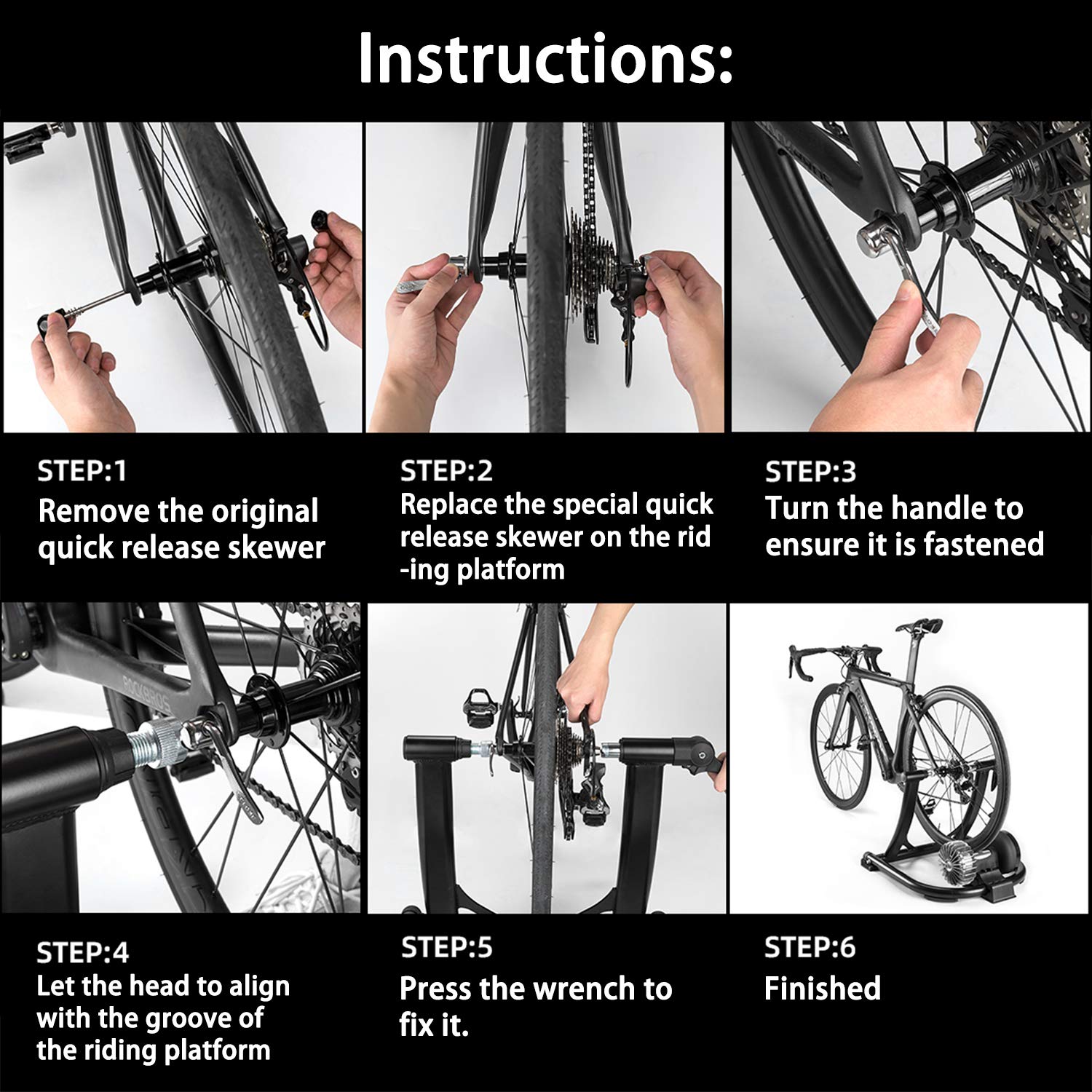 Quick Release Rear Wheel Skewer for Bicycle Trainer - Durable Bike Wheel Skewers for Indoor Cycling & Rear Wheel Tire Replacement - Perfect for Spin Bikes, Exercise Bikes & Home Workouts