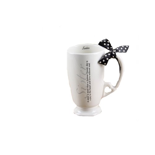 Young's 'Sister' Ceramic Coffee Mug - 6 Inch Tall with Handle, Perfect for Tea, Hot Chocolate & Office Use - Ideal Gift for Women & Sisters