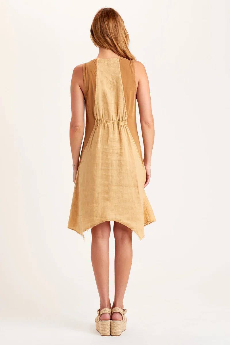 Francis Tank Dress - Butternut Color Women's Casual Sleeveless Summer Dress for Beach, Vacation and Everyday Wear